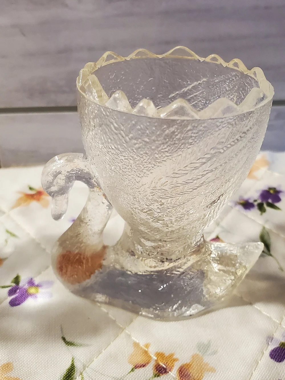 Clear Glass Swan & Chickwn Shot Glass Set
